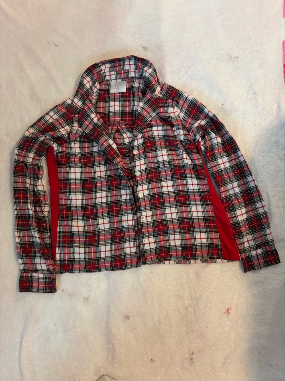 Abercrombie & Fitch Red, White and Black Plaid Shirt